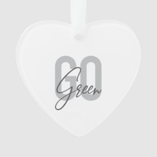 Simple, minimal, modern, urban design Go Green Ornament