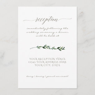 Simple Minimal Modern Watercolor Greenery Script Invitation