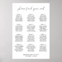 Simple Minimal Modern Wedding Seating Chart