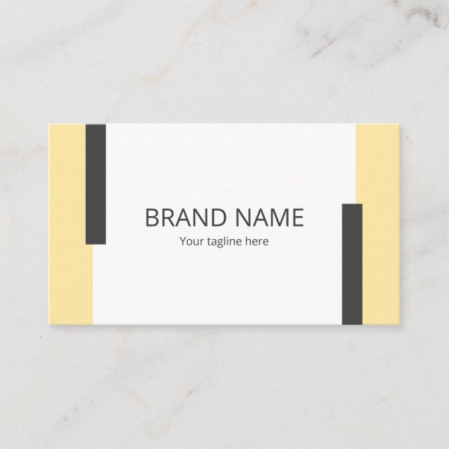 Simple Minimal Modern Yellow Black Line Frame Business Card (Front)