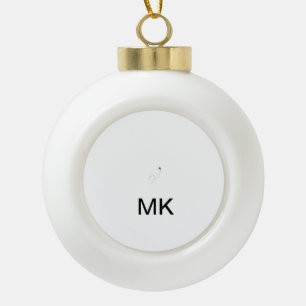 Simple minimal monogram add text travel plane phot ceramic ball christmas ornament