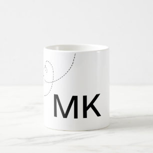 Simple minimal monogram add text travel plane phot coffee mug
