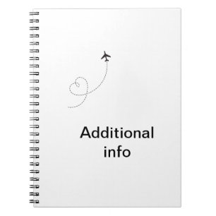 Simple minimal monogram add text travel plane phot notebook