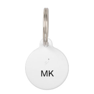 Simple minimal monogram add text travel plane phot pet tag