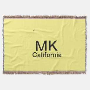 Simple minimal monogram add text travel plane phot throw blanket