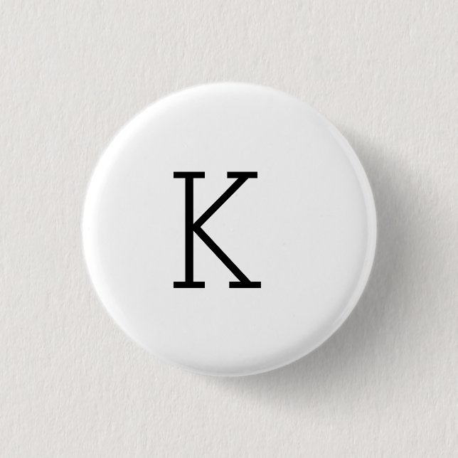 SIMPLE MINIMAL MONOGRAM CUSTOM NAME KEYCHAIN 3 CM ROUND BADGE (Front)