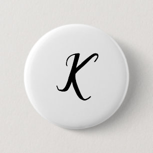 SIMPLE MINIMAL MONOGRAM CUSTOM NAME KEYCHAIN 6 CM ROUND BADGE