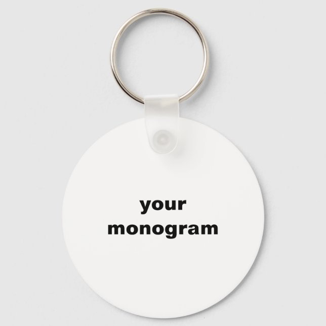  simple minimal monogram custome name key ring (Front)