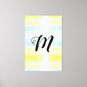 simple minimal monogram logo add your watercolor canvas print