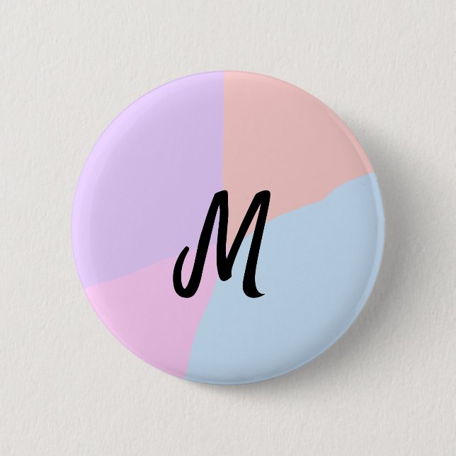 simple minimal monogram logo personalised baking   6 cm round badge (Front)