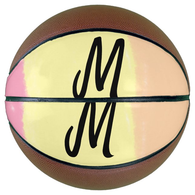 simple minimal monogram logo personalised baking   basketball (Front)
