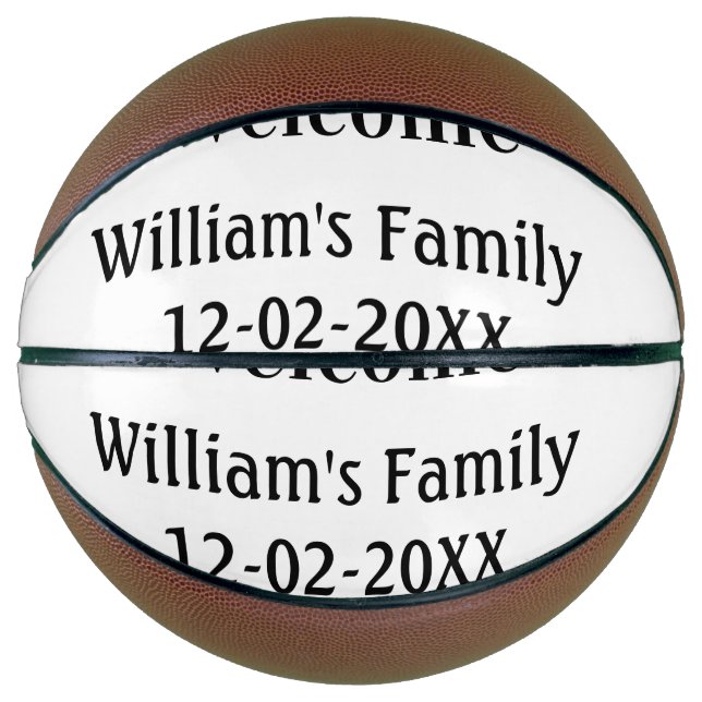 simple minimal monogram logo personalised baking   basketball (Front)
