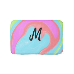 simple minimal monogram logo personalised baking bath mat