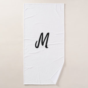 simple minimal monogram logo personalised baking bath towel