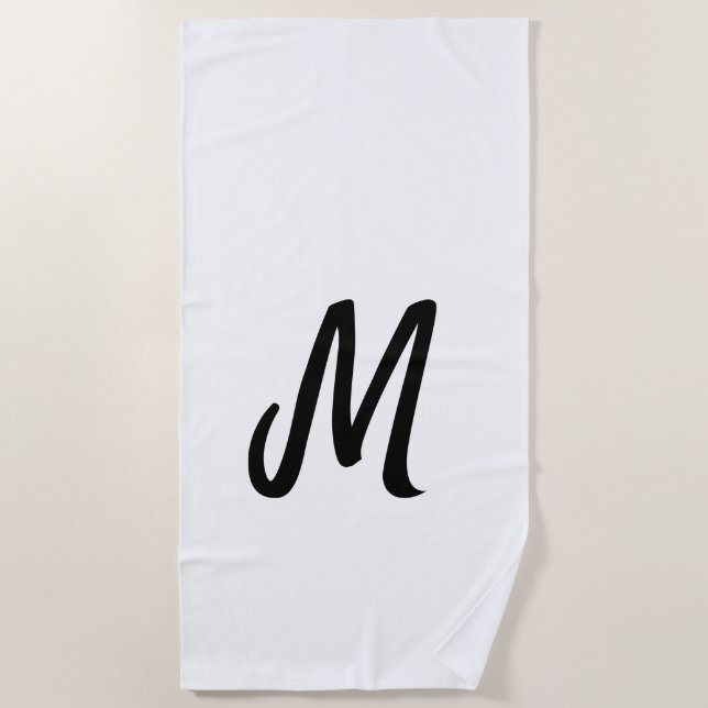 simple minimal monogram logo personalised baking   beach towel (Front)