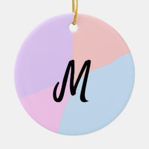 simple minimal monogram logo personalised baking ceramic tree decoration