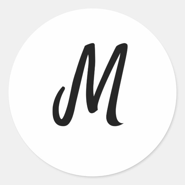 simple minimal monogram logo personalised baking   classic round sticker (Front)