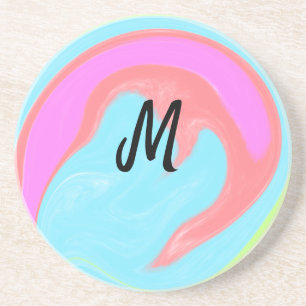 simple minimal monogram logo personalised baking coaster