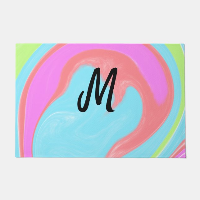 simple minimal monogram logo personalised baking   doormat (Front)