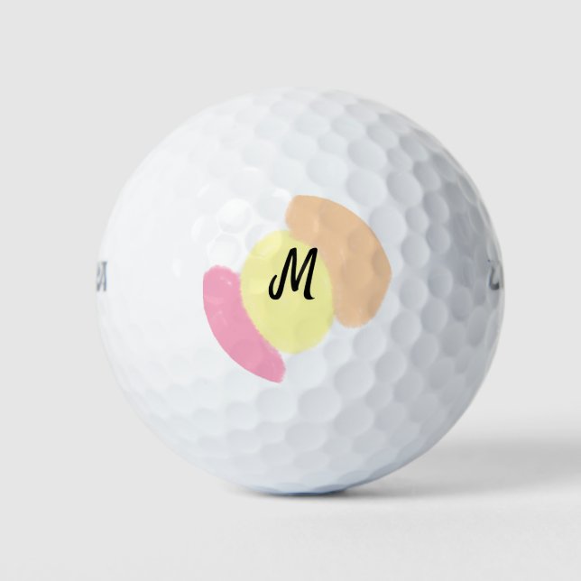 simple minimal monogram logo personalised baking   golf balls (Front)
