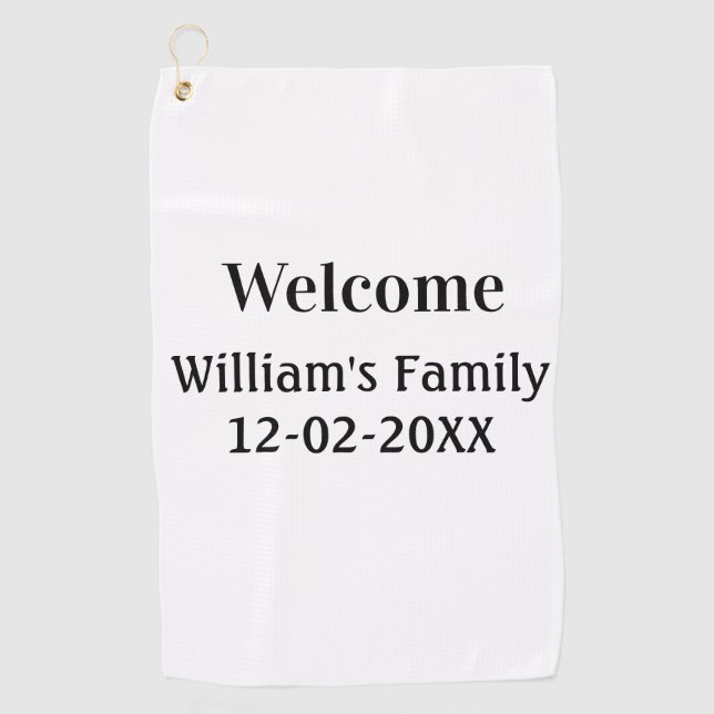 simple minimal monogram logo personalised baking   golf towel (Front)