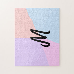 simple minimal monogram logo personalised baking jigsaw puzzle