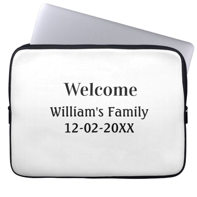 simple minimal monogram logo personalised baking   laptop sleeve (Front)