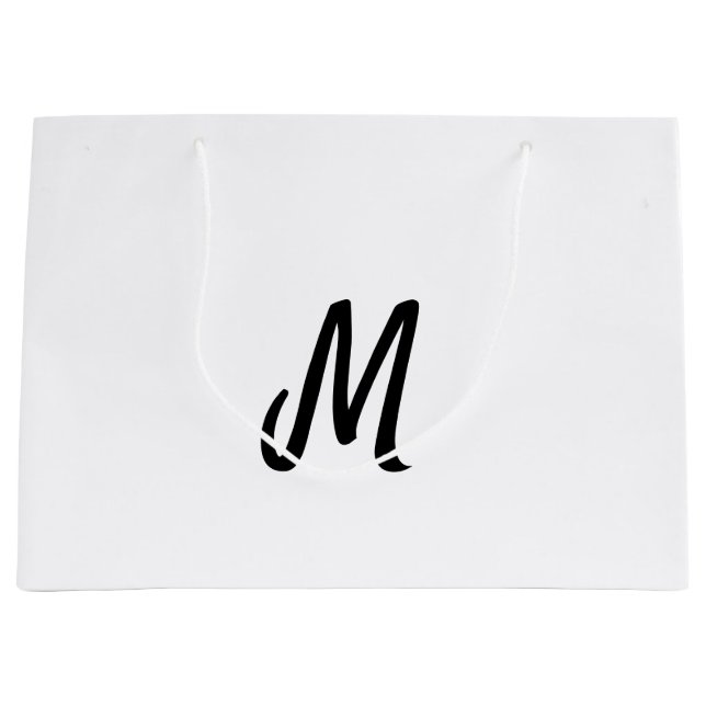 simple minimal monogram logo personalised baking   large gift bag (Front)