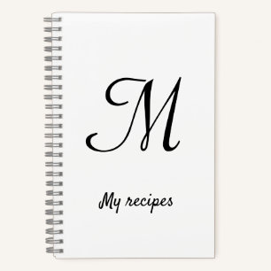 simple minimal monogram logo personalised baking notebook