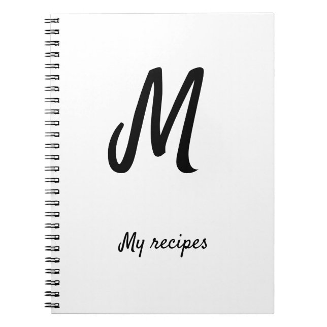 simple minimal monogram logo personalised baking  notebook (Front)