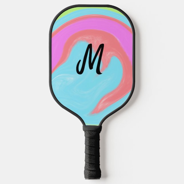 simple minimal monogram logo personalised baking   pickleball paddle (Front)