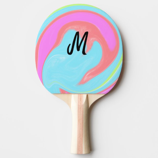 simple minimal monogram logo personalised baking   ping pong paddle (Front)