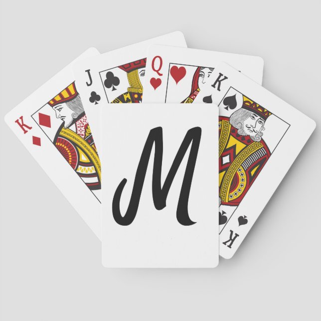 simple minimal monogram logo personalised baking   playing cards (Back)
