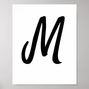 simple minimal monogram logo personalised baking poster