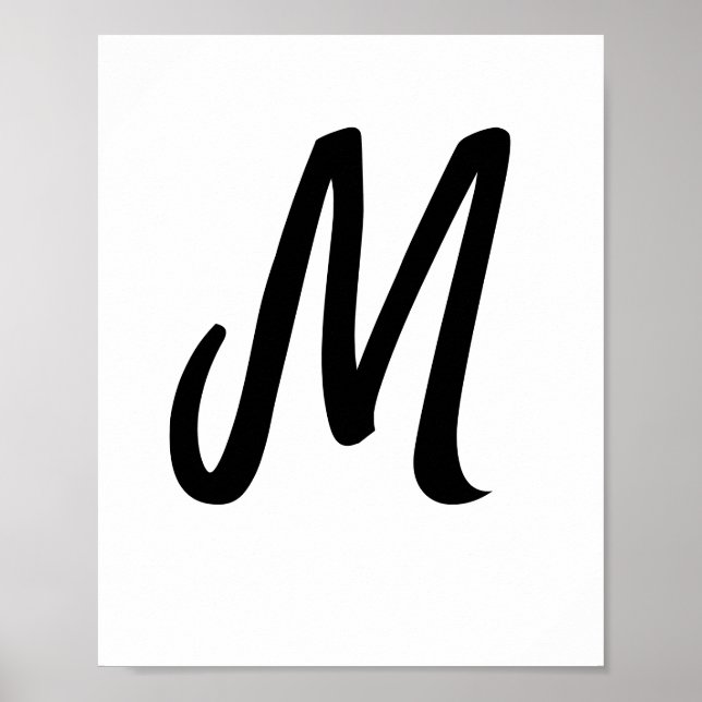 simple minimal monogram logo personalised baking   poster (Front)