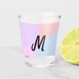 simple minimal monogram logo personalised baking shot glass