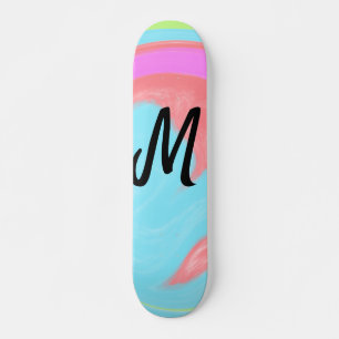 simple minimal monogram logo personalised baking skateboard