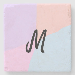 simple minimal monogram logo personalised baking stone coaster