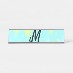simple minimal monogram logo personalised baking t desk name plate