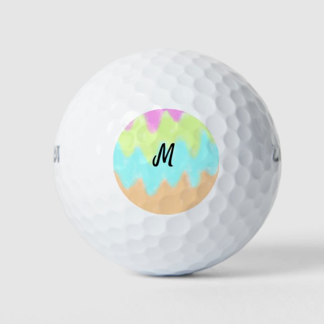simple minimal monogram logo personalised baking t golf balls (Front)