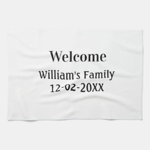 simple minimal monogram logo personalised baking tea towel