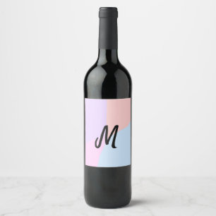 simple minimal monogram logo personalised baking   wine label