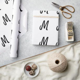 simple minimal monogram logo personalised baking wrapping paper