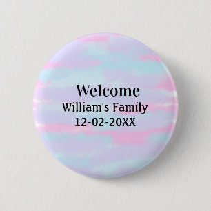simple minimal monogram logo personalised welcome 6 cm round badge