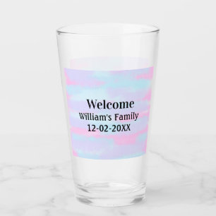 simple minimal monogram logo personalised welcome glass