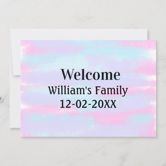 simple minimal monogram logo personalised welcome invitation (Front)