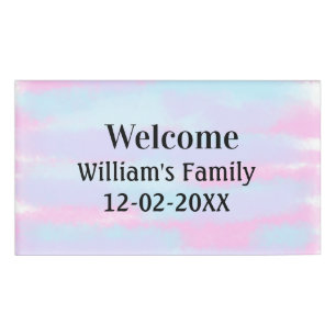 simple minimal monogram logo personalised welcome name tag