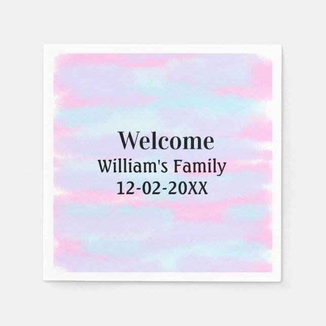 simple minimal monogram logo personalised welcome napkin (Front)