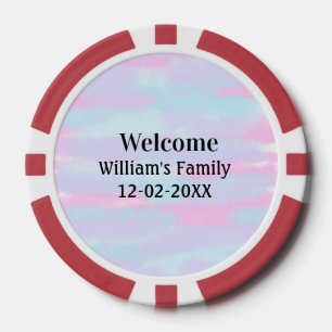 simple minimal monogram logo personalised welcome poker chips