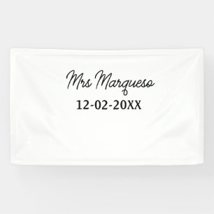 simple minimal monogram mrs Mr name date year Thro Banner